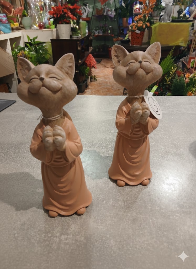 Figurine chat saumon